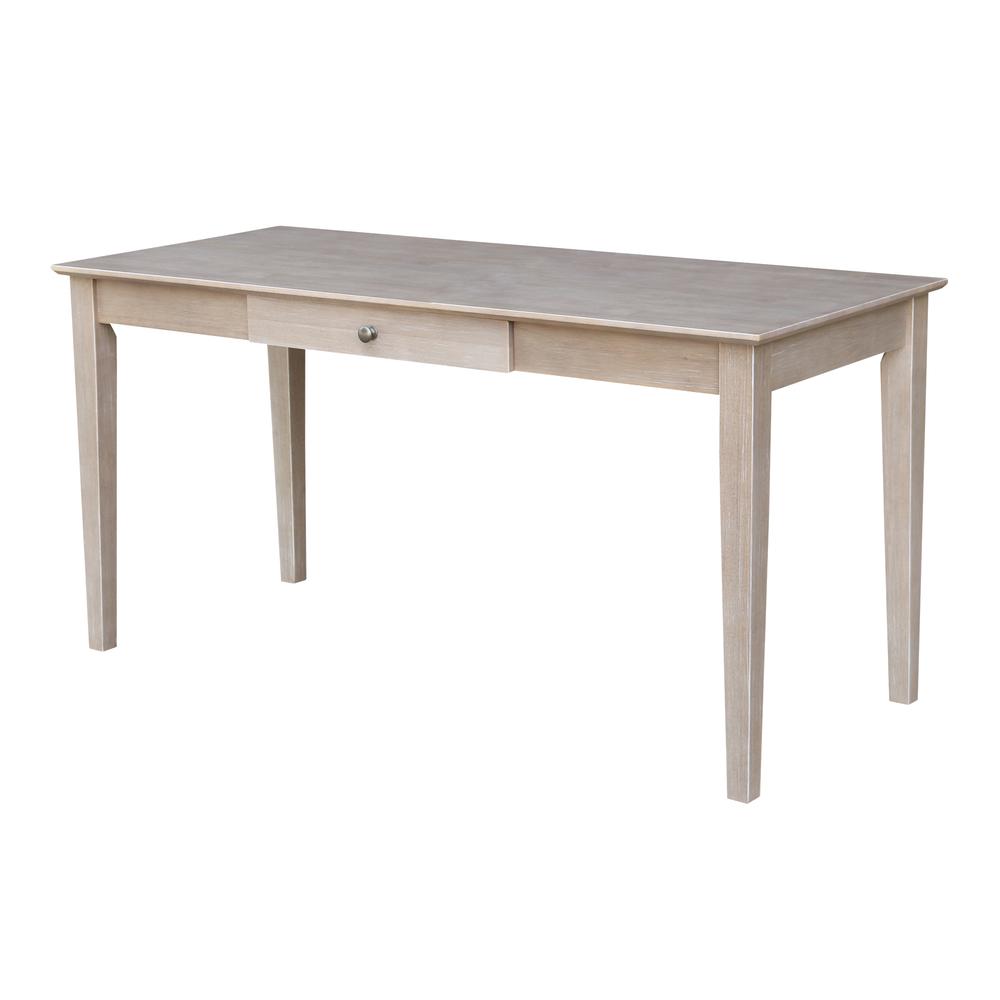 Writing Desk With Drawer - Large, Washed Gray Taupe. Picture 9