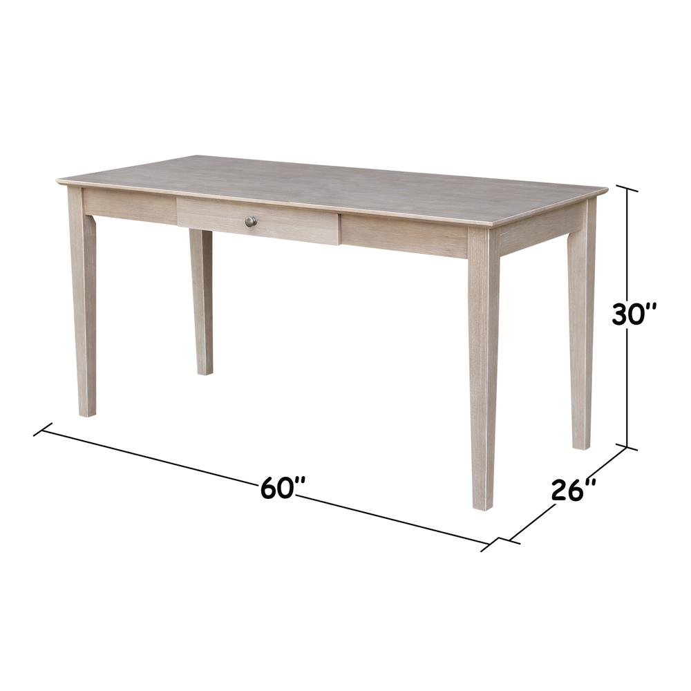 Writing Desk With Drawer - Large, Washed Gray Taupe. Picture 2