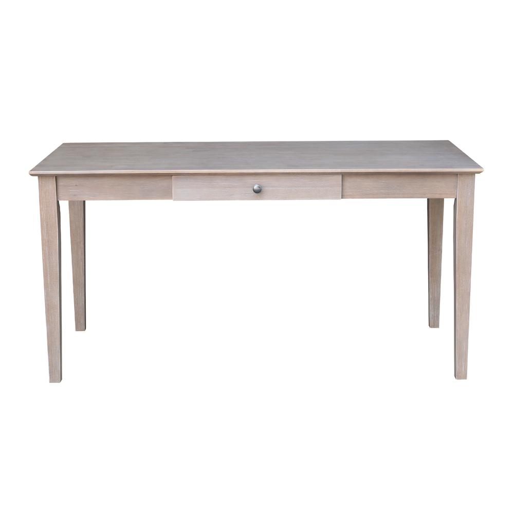 Writing Desk With Drawer - Large, Washed Gray Taupe. Picture 4