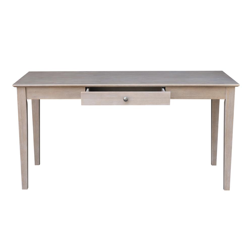 Writing Desk With Drawer - Large, Washed Gray Taupe. Picture 3
