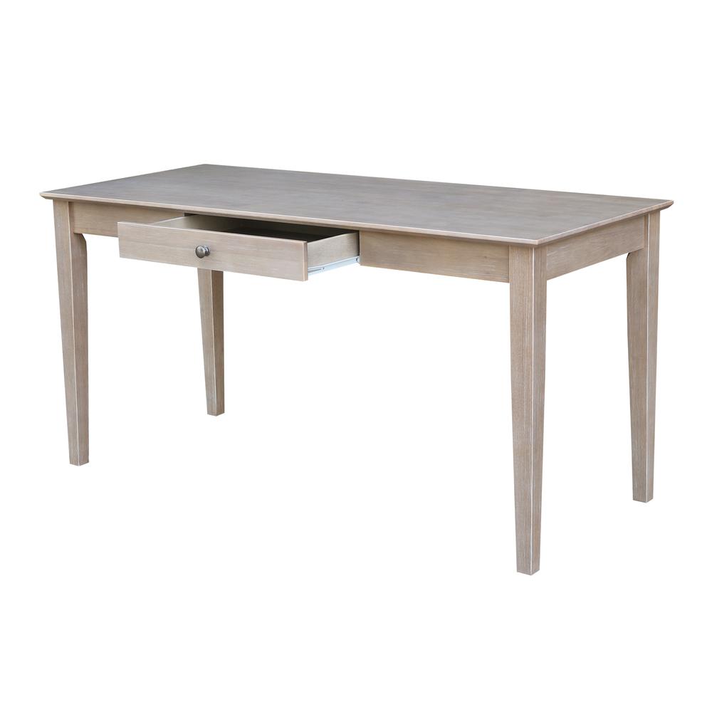 Writing Desk With Drawer - Large, Washed Gray Taupe. Picture 5