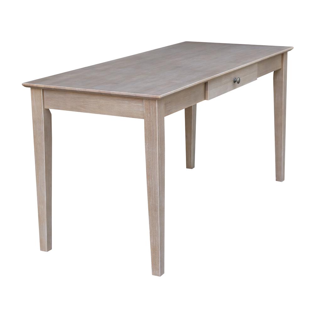 Writing Desk With Drawer - Large, Washed Gray Taupe. Picture 7