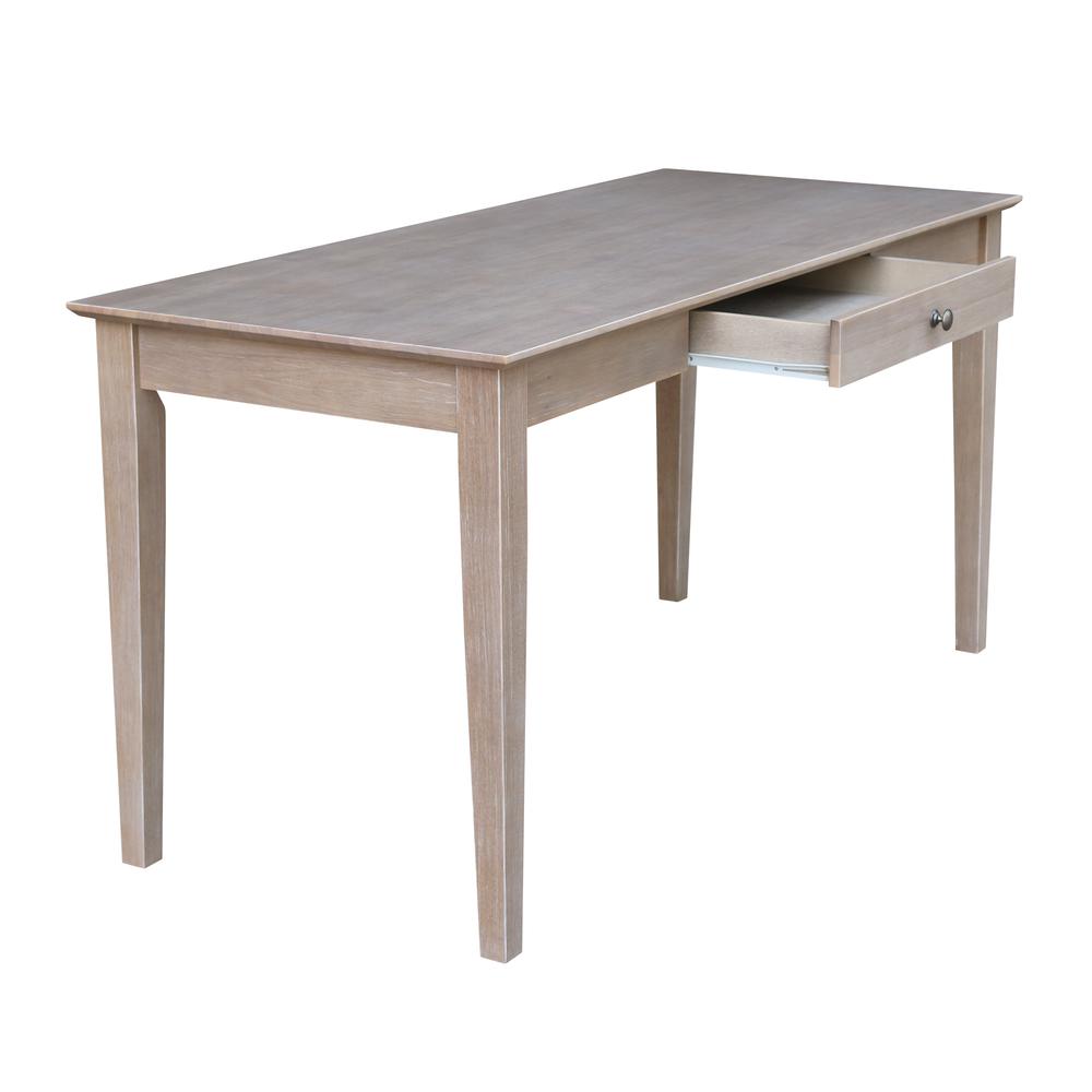 Writing Desk With Drawer - Large, Washed Gray Taupe. Picture 6