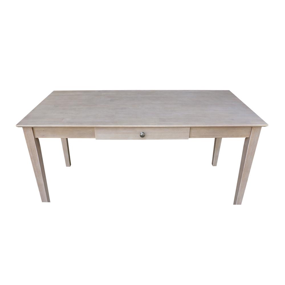 Writing Desk With Drawer - Large, Washed Gray Taupe. Picture 8