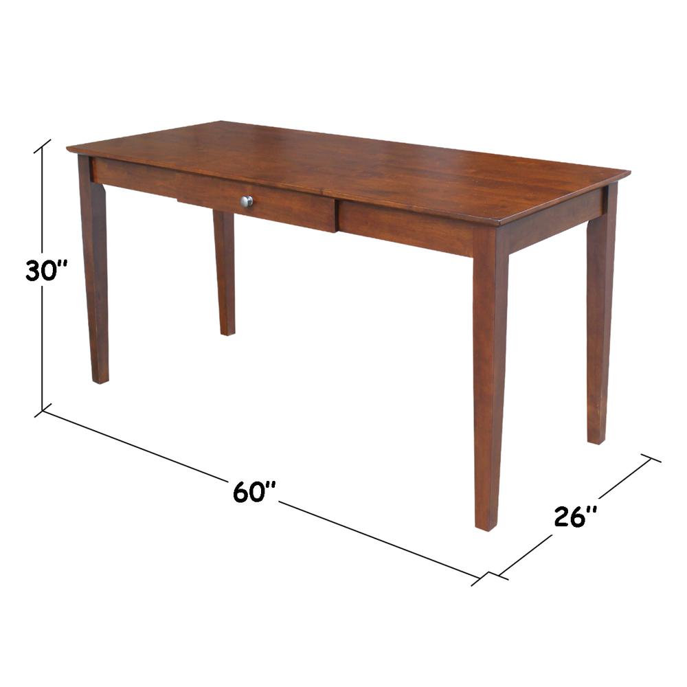 Writing Desk With Drawer - Large, Espresso. Picture 2