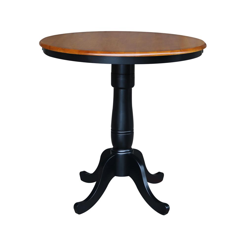 36" Round Pedestal Counter Height Table with 2 Emily Counter Height Stools. Picture 3