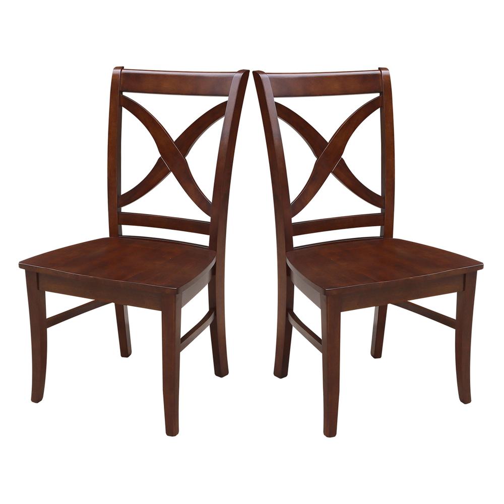 Set of Two Salerno Chairs, with Wood Seats, Espresso. Picture 6