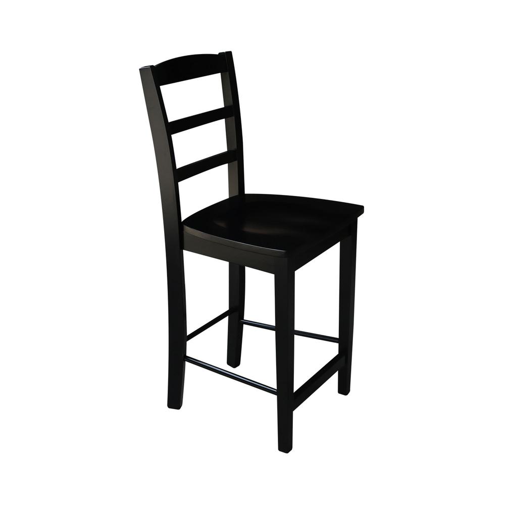 Madrid Counter height Stool - 24" Seat Height, Black. Picture 5