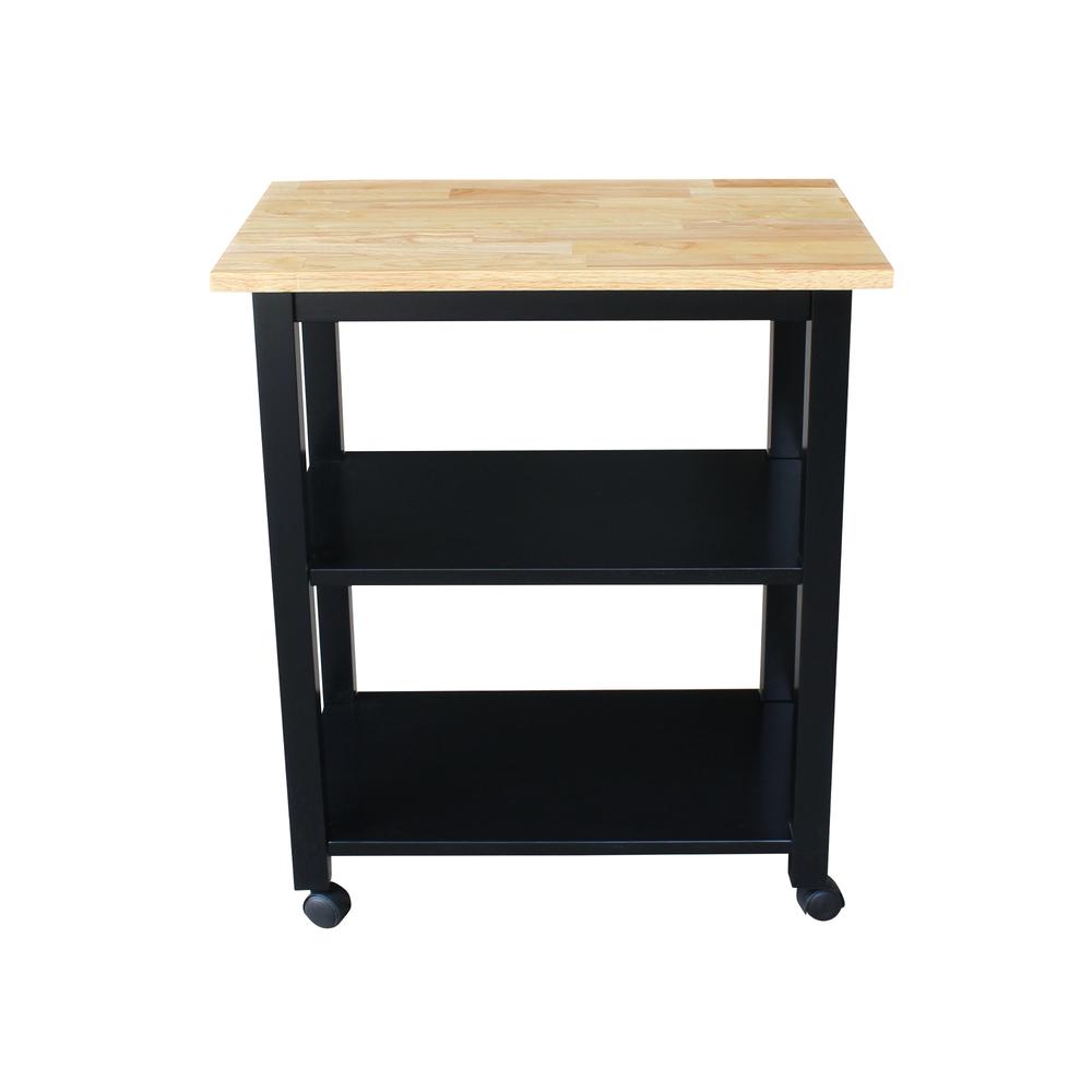 Microwave Cart, Black/Natural. Picture 6