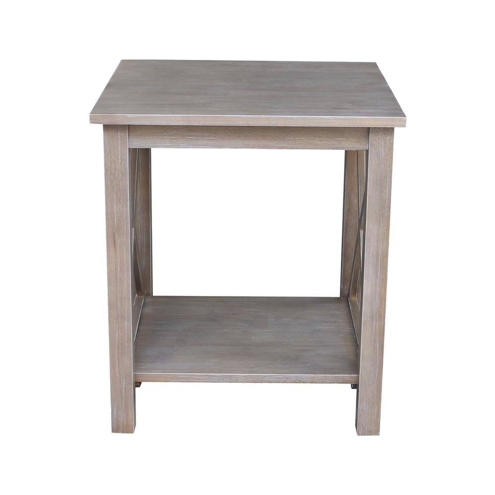 Hampton End Table, Washed Gray Taupe. Picture 4