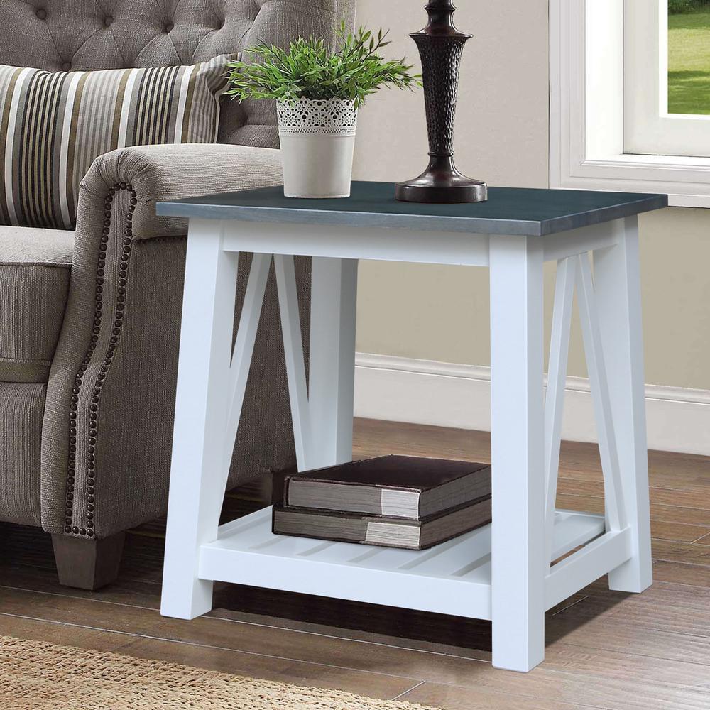 Surrey Side Table, White/heather gray. Picture 2