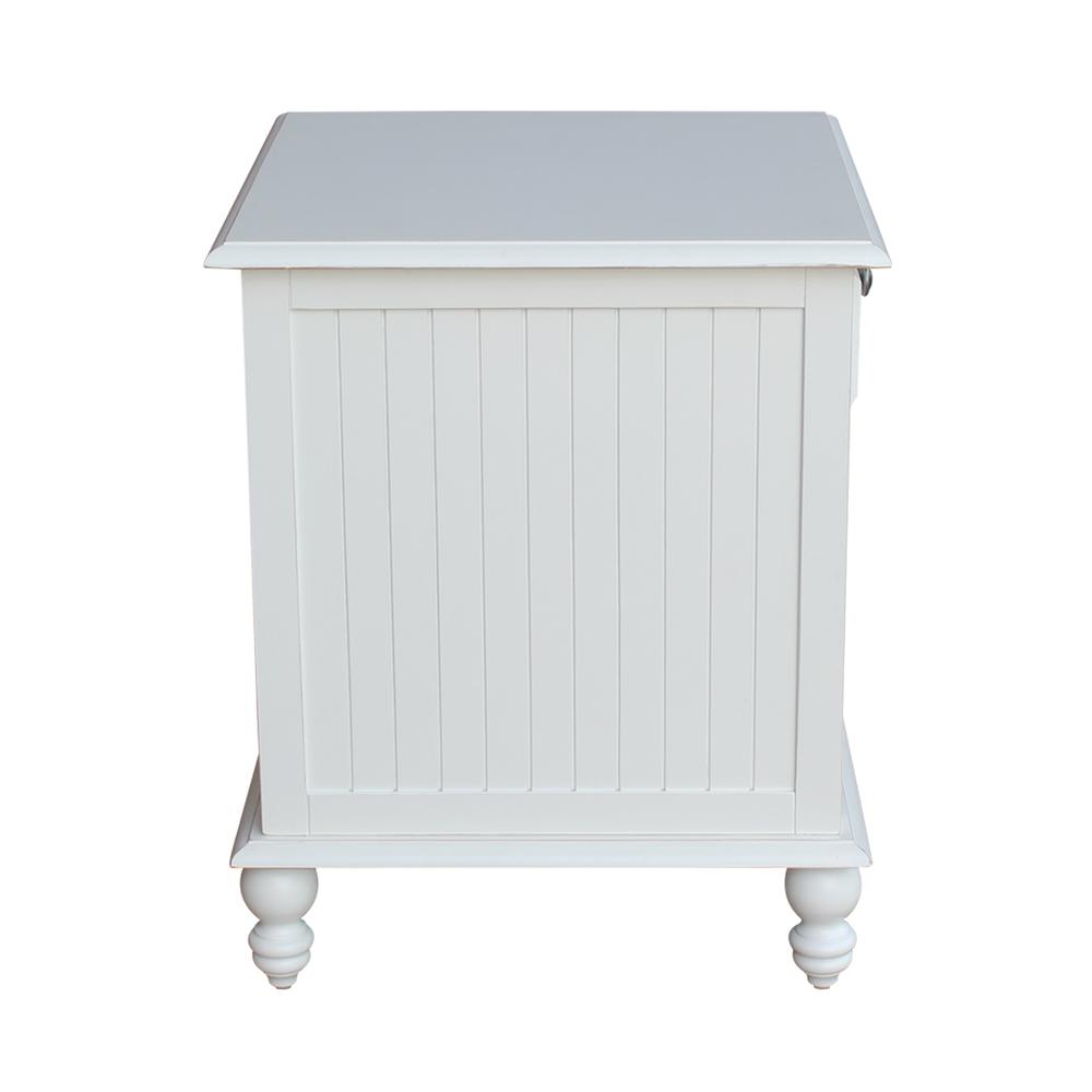 Cottage Collection End Table with Drawer in White, Beach white - hand rubbed. Picture 7