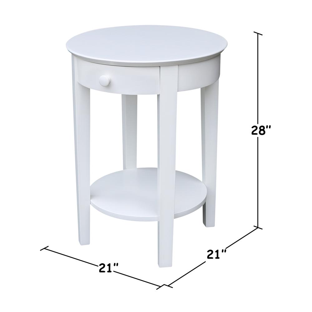 Phillips Accent Table with Drawer, White. Picture 2