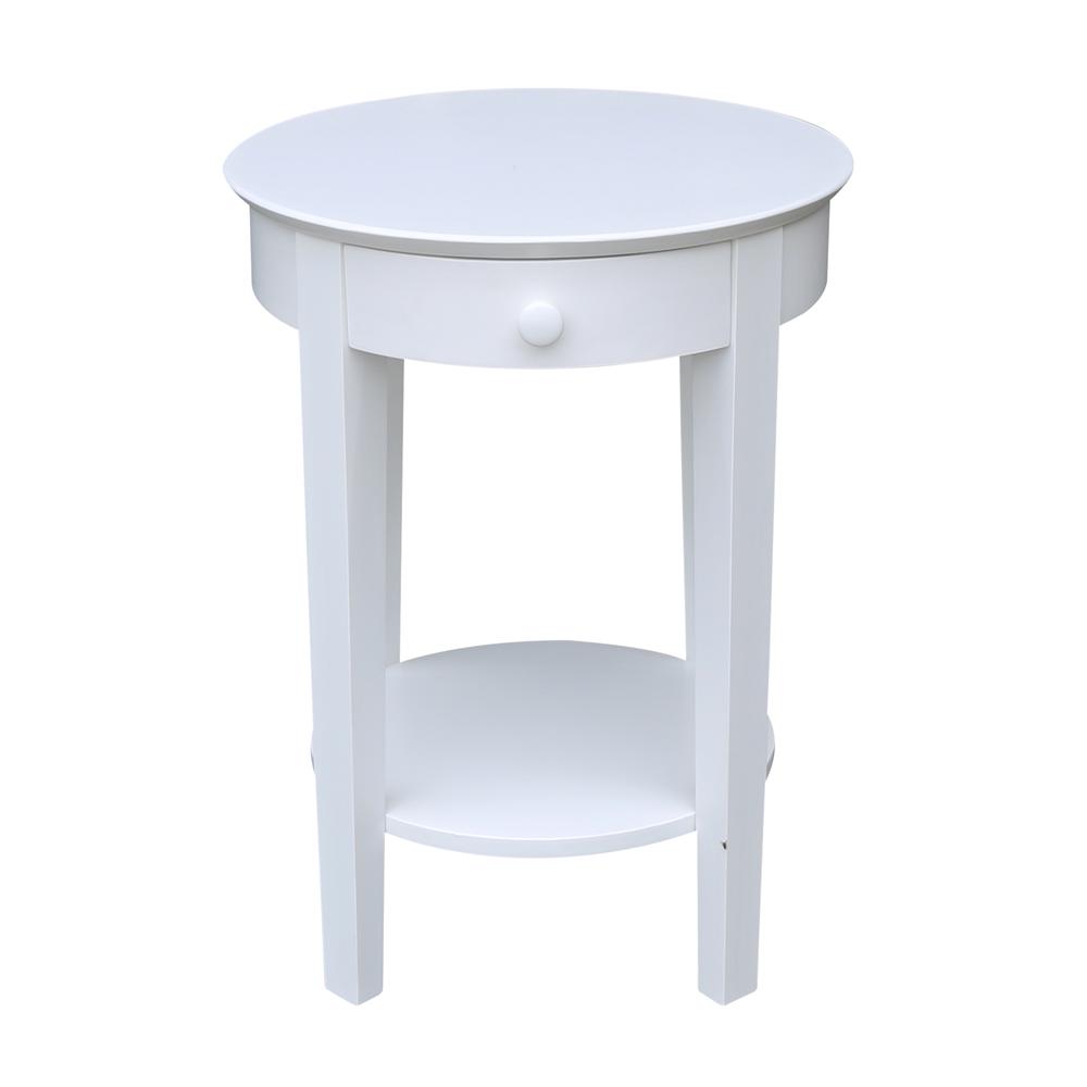 Phillips Accent Table with Drawer, White. Picture 4