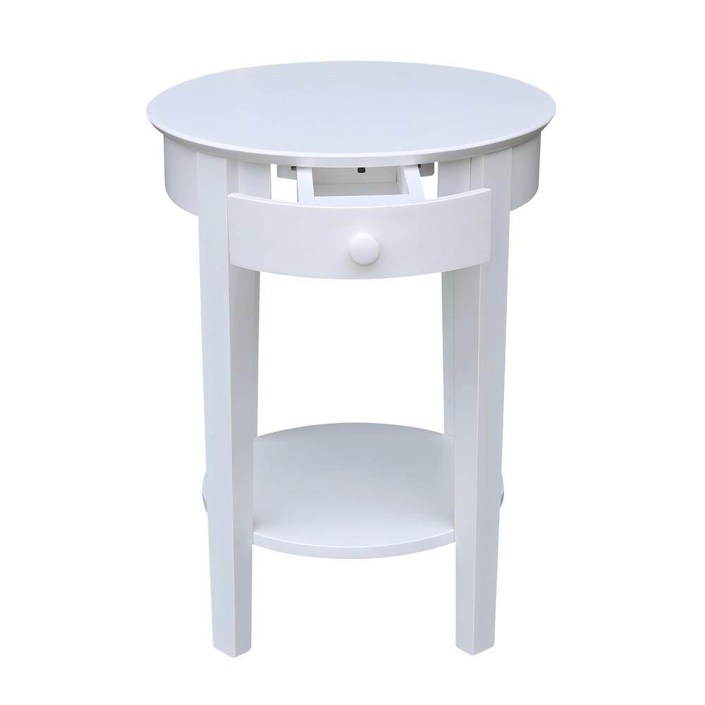 Phillips Accent Table with Drawer, White. Picture 3