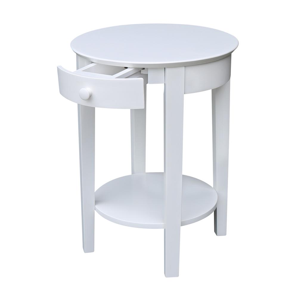 Phillips Accent Table with Drawer, White. Picture 5