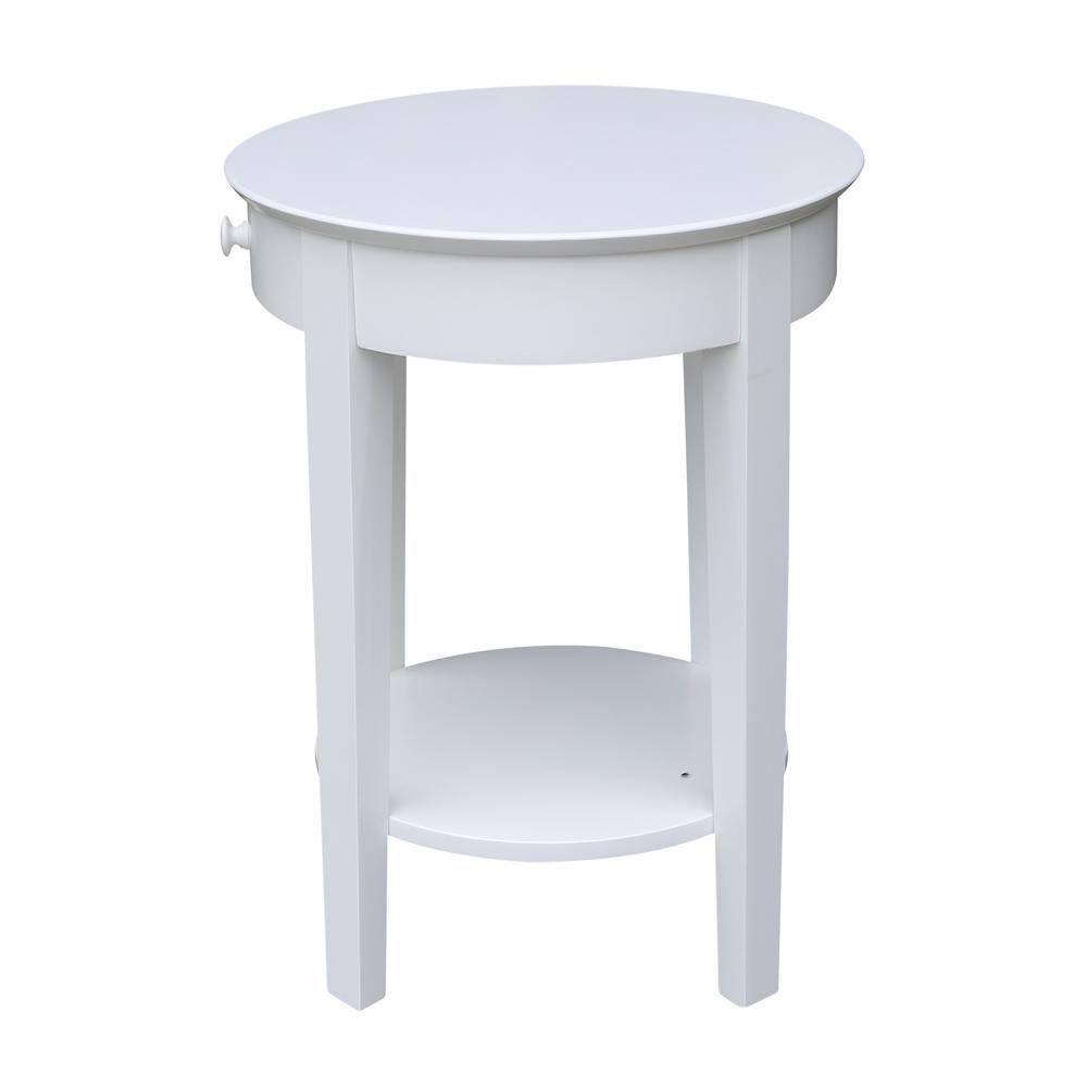 Phillips Accent Table with Drawer, White. Picture 7