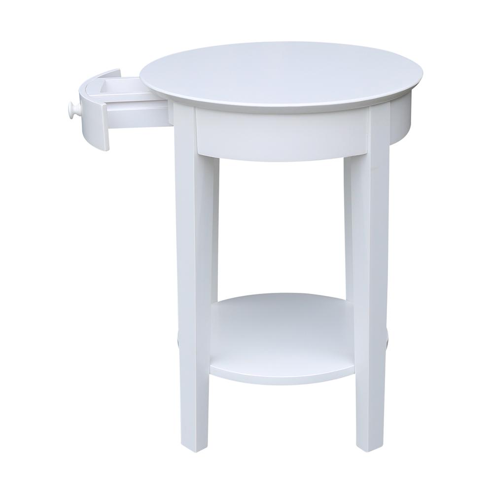 Phillips Accent Table with Drawer, White. Picture 6
