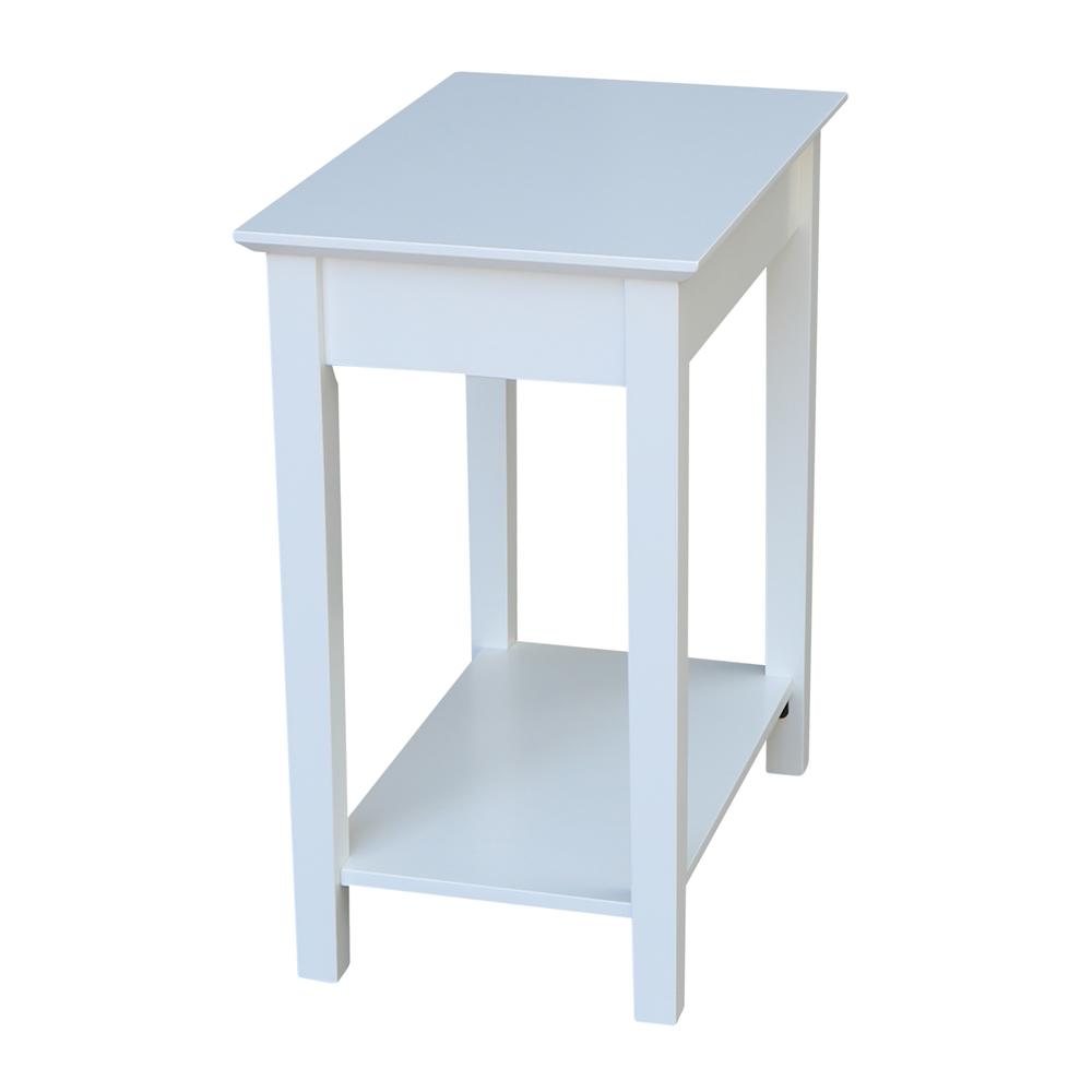 Narrow End Table, White. Picture 1