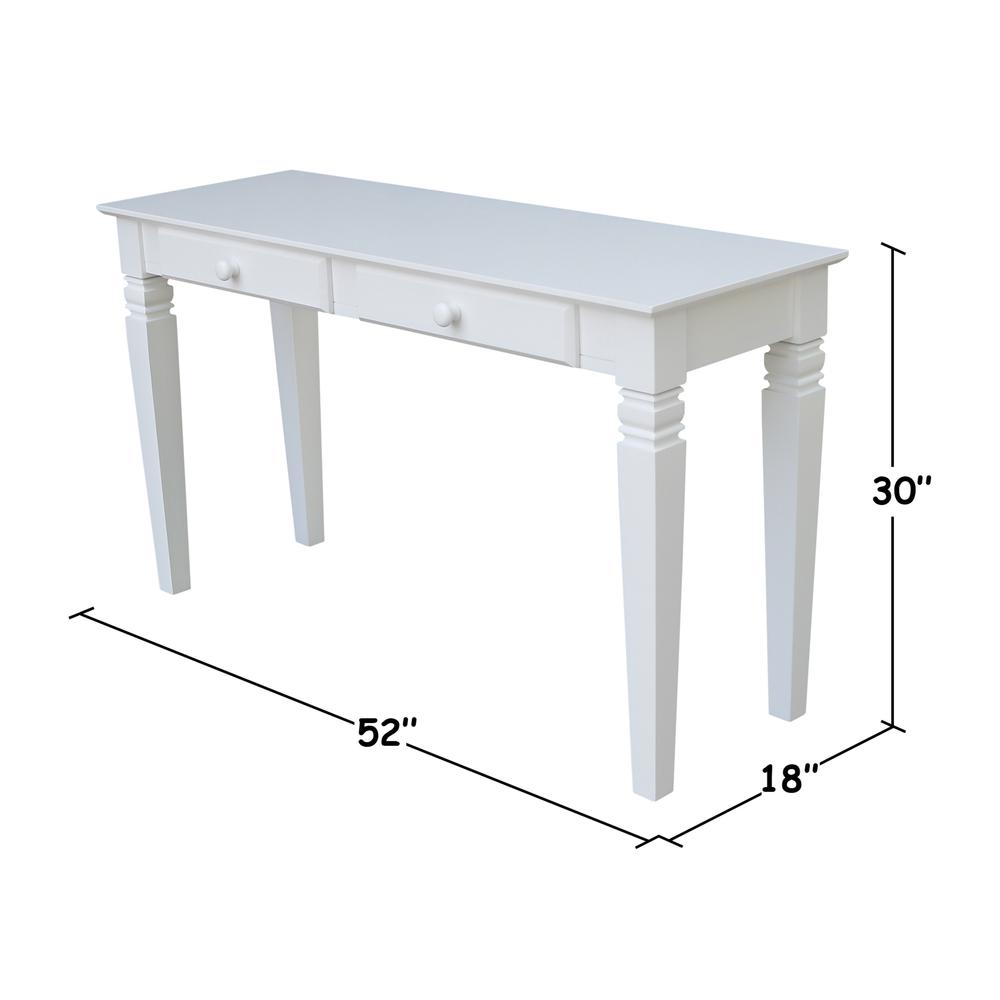 Java Console Table with 2 Drawers, White. Picture 2