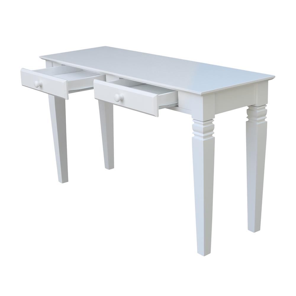 Java Console Table with 2 Drawers, White. Picture 5