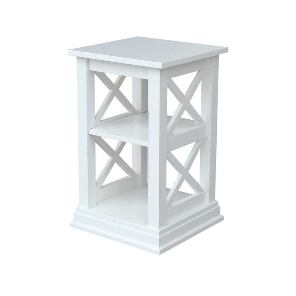 Hampton Accent Table With Shelves, White. Picture 7