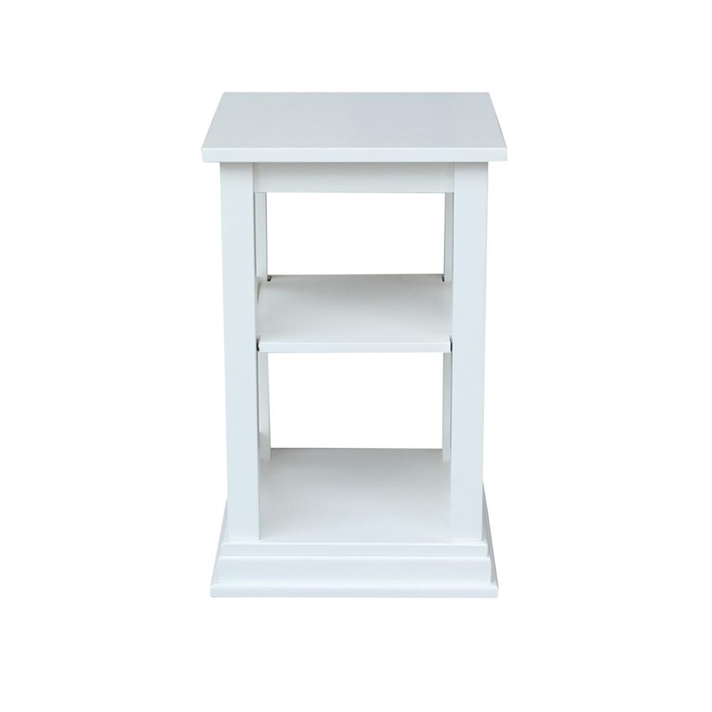 Hampton Accent Table With Shelves, White. Picture 4