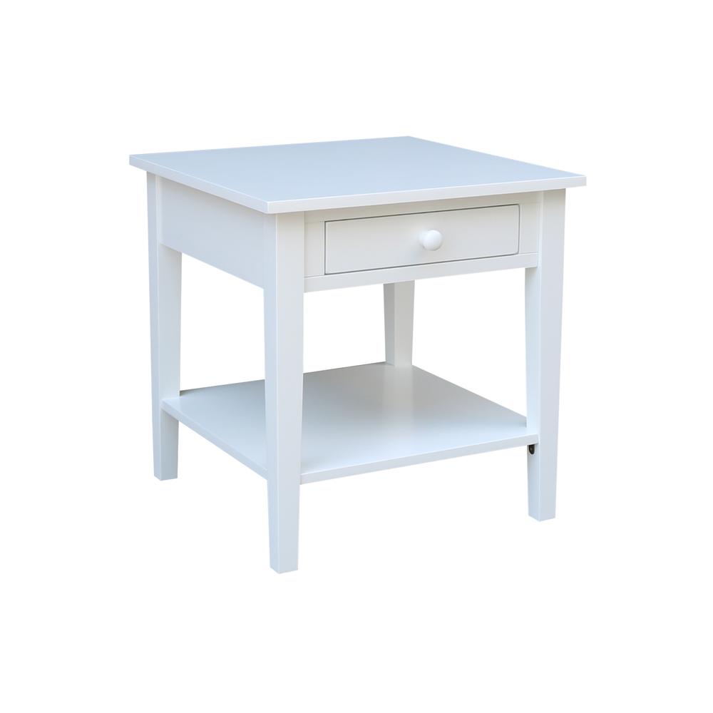 Spencer End Table in White. Picture 1