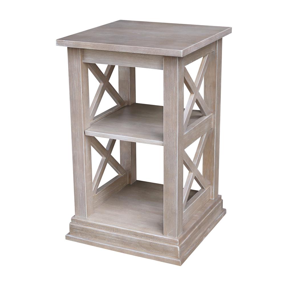 Hampton Accent Table With Shelves, Washed Gray Taupe. Picture 12