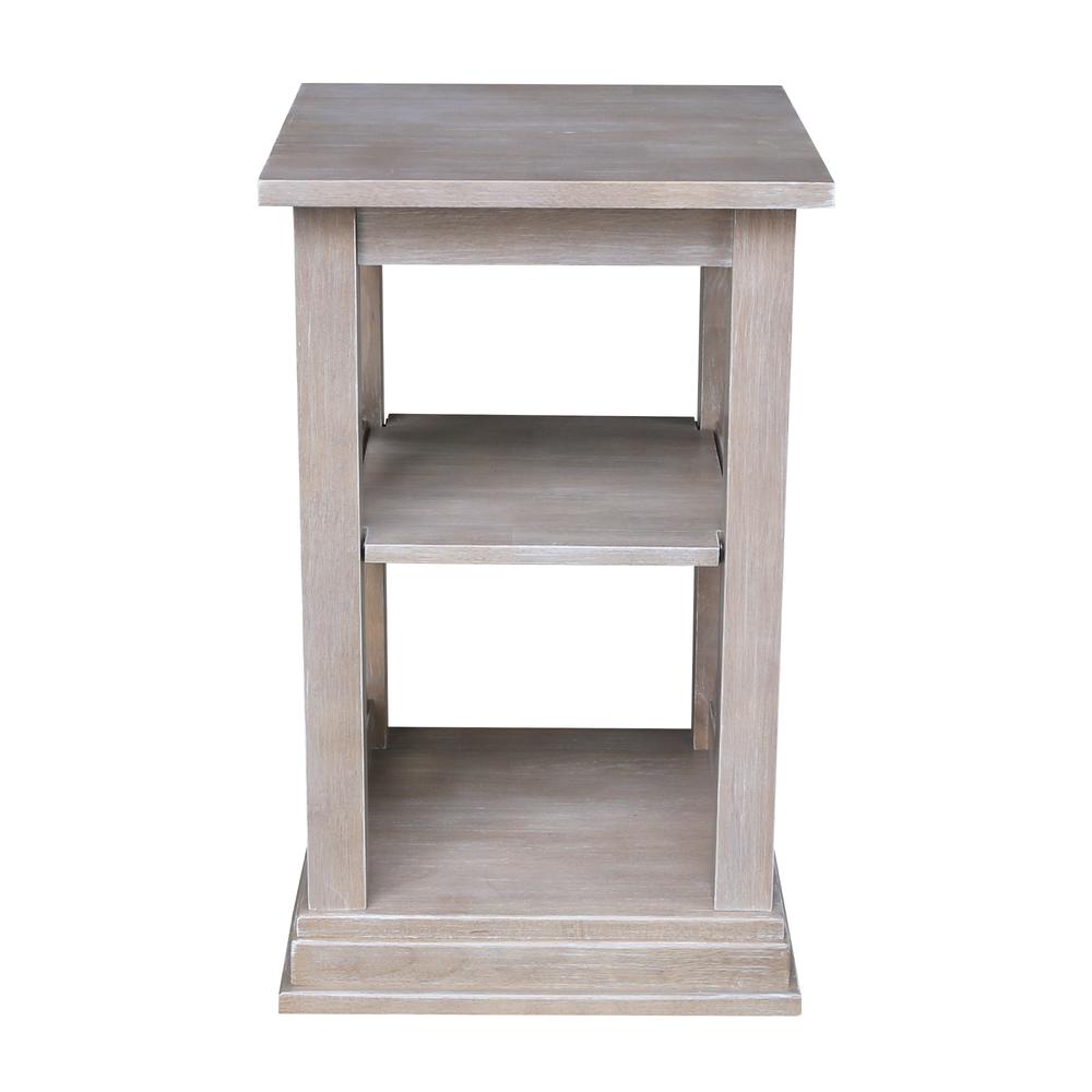 Hampton Accent Table With Shelves, Washed Gray Taupe. Picture 5