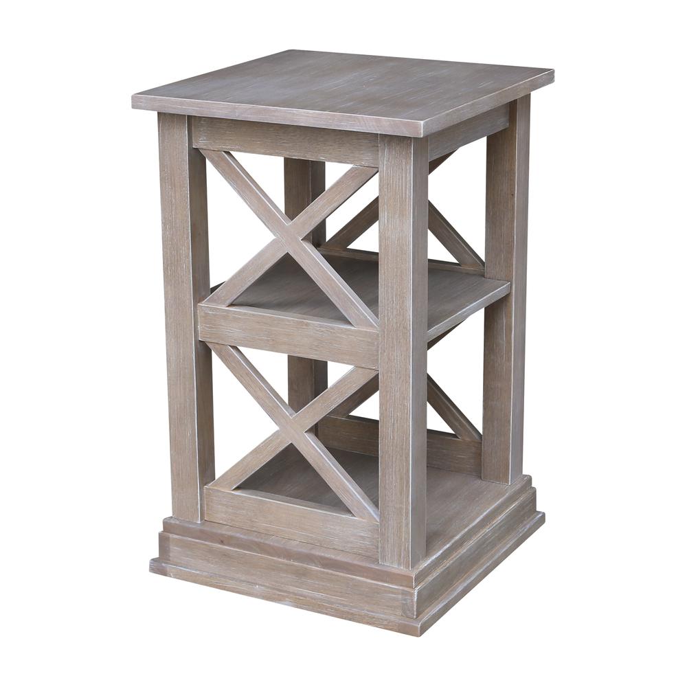 Hampton Accent Table With Shelves, Washed Gray Taupe. Picture 7