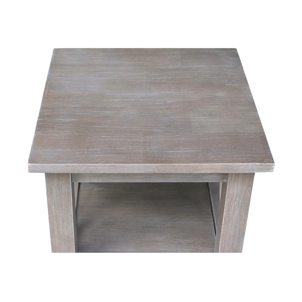 Hampton Accent Table With Shelves, Washed Gray Taupe. Picture 11