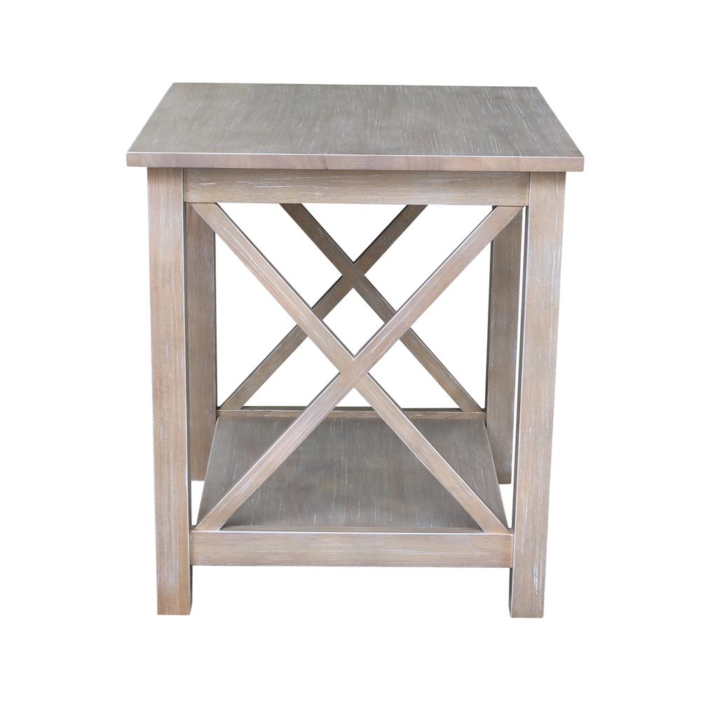 Hampton End Table, Washed Gray Taupe. Picture 3
