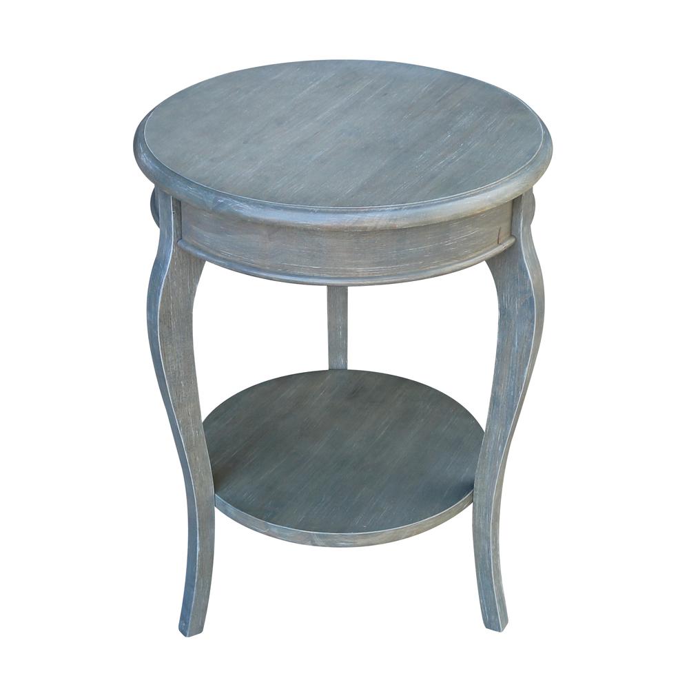 Cambria Round End Table, Heather grey-antique washed. Picture 6