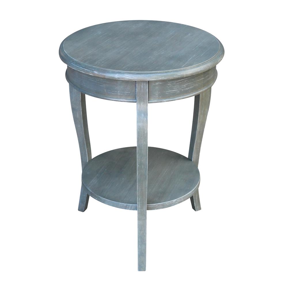 Cambria Round End Table, Heather grey-antique washed. Picture 3