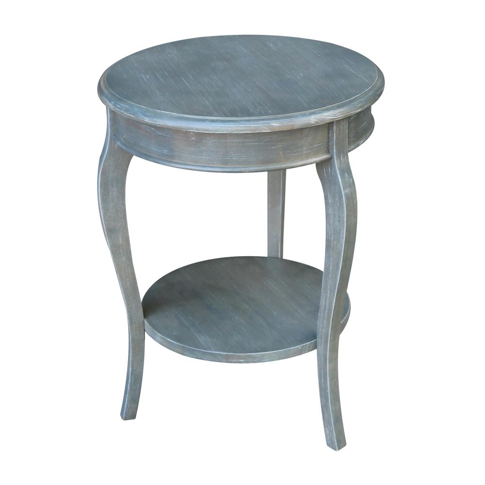 Cambria Round End Table, Heather grey-antique washed. Picture 2