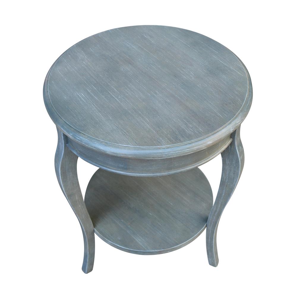 Cambria Round End Table, Heather grey-antique washed. Picture 5