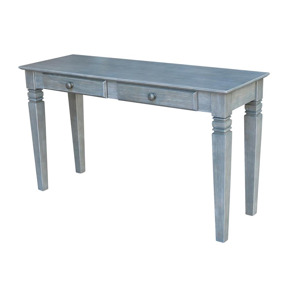 Java Console Table with 2 Drawers, Heather grey-antique washed. Picture 10
