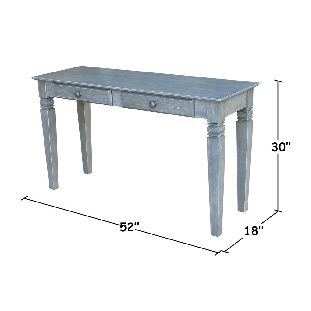 Java Console Table with 2 Drawers, Heather grey-antique washed. Picture 2