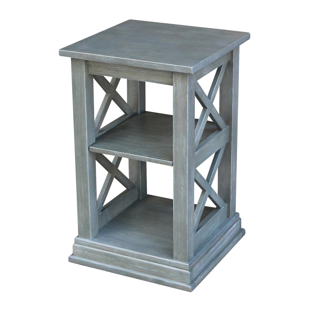 Hampton Accent Table with Shelves, Heather grey-antique washed. Picture 6