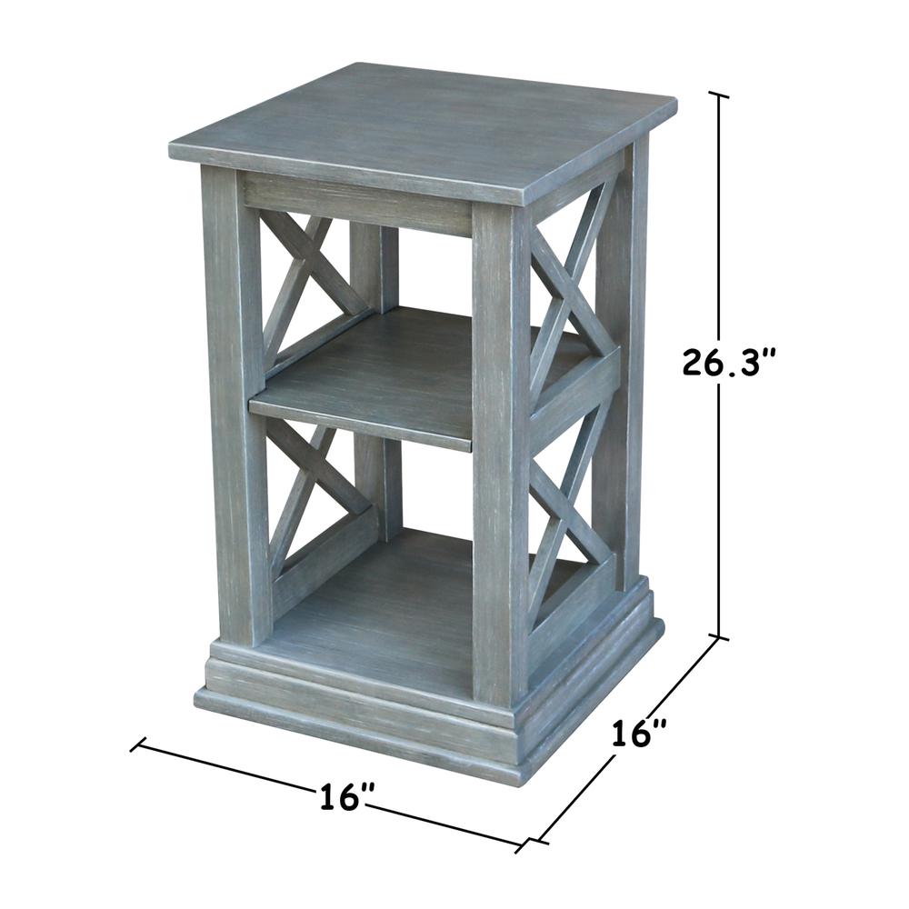 Hampton Accent Table with Shelves, Heather grey-antique washed. The main picture.