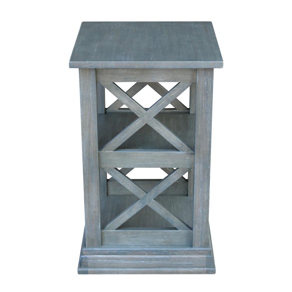 Hampton Accent Table with Shelves, Heather grey-antique washed. Picture 3