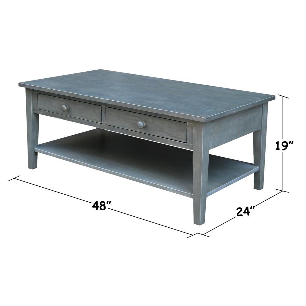 Spencer Coffee Table in Antique washed heather gray. Picture 11