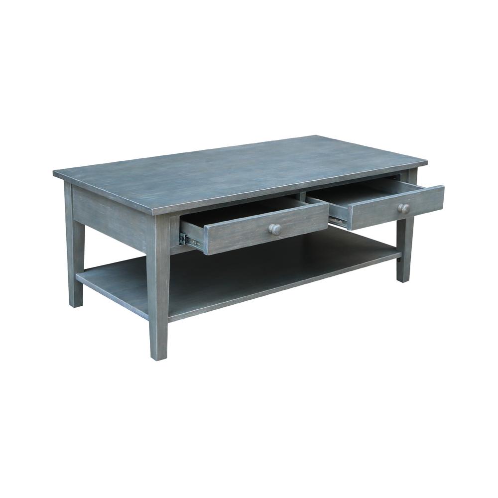 Spencer Coffee Table in Antique washed heather gray. Picture 6