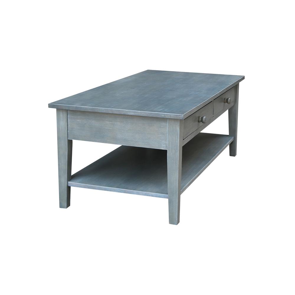 Spencer Coffee Table in Antique washed heather gray. Picture 4