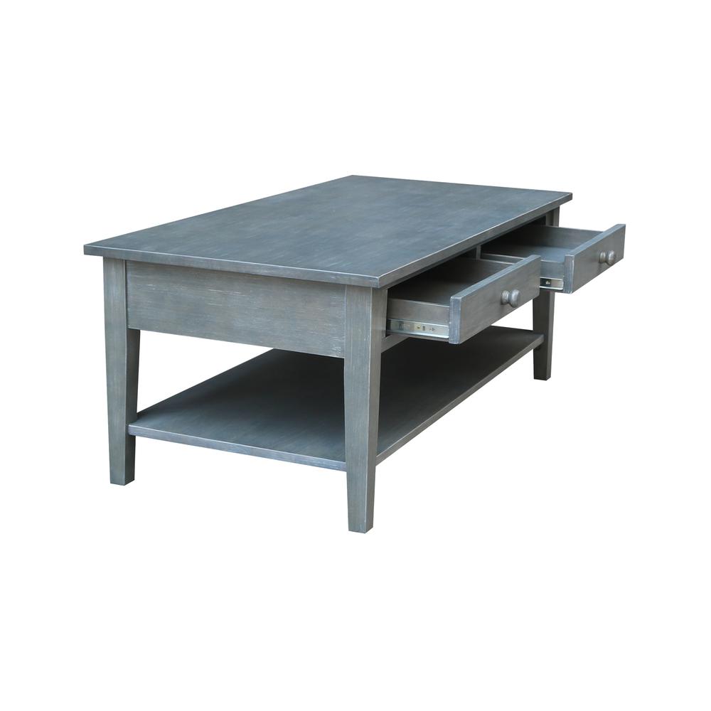 Spencer Coffee Table in Antique washed heather gray. Picture 8