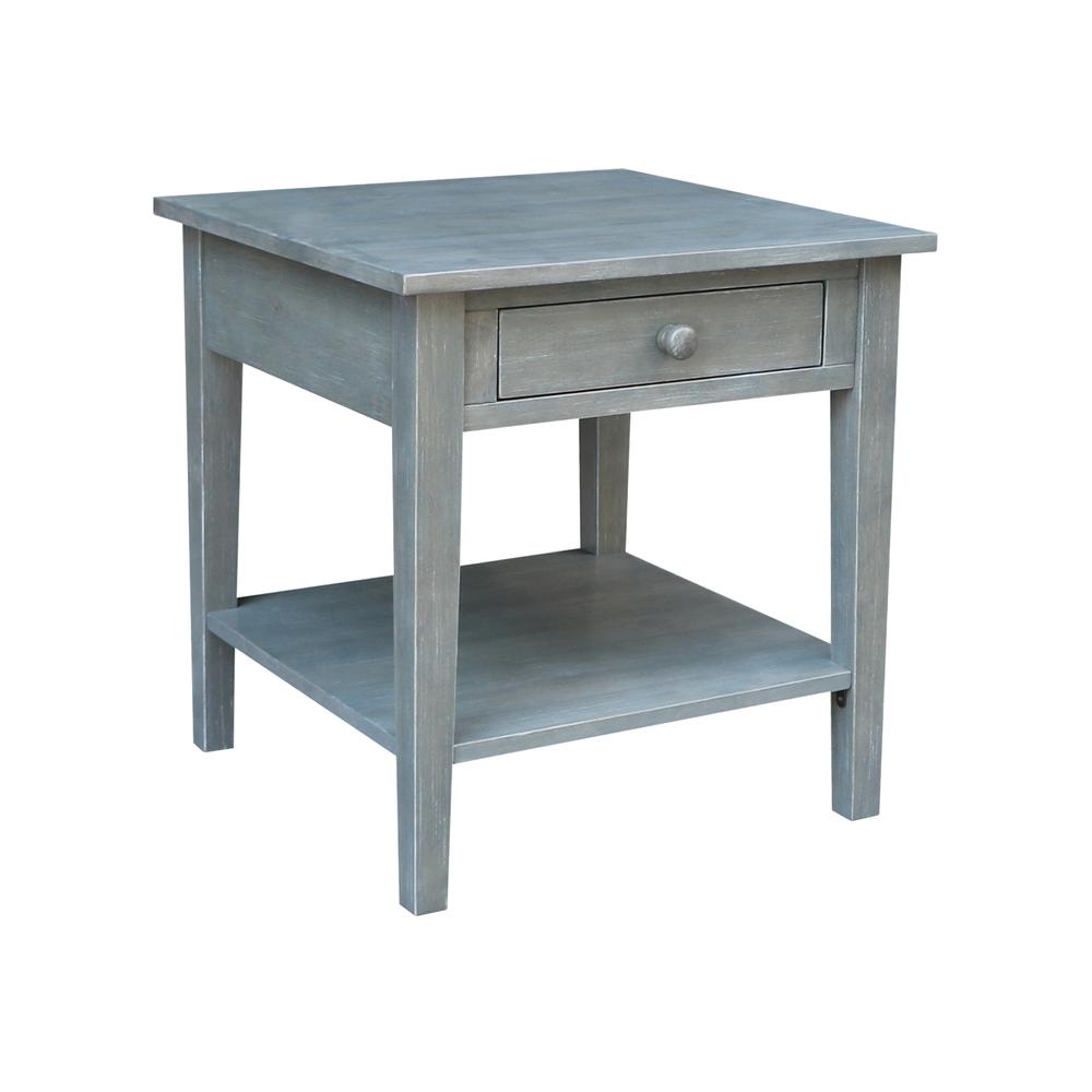 Spencer End Table in Antique washed heather gray. Picture 1
