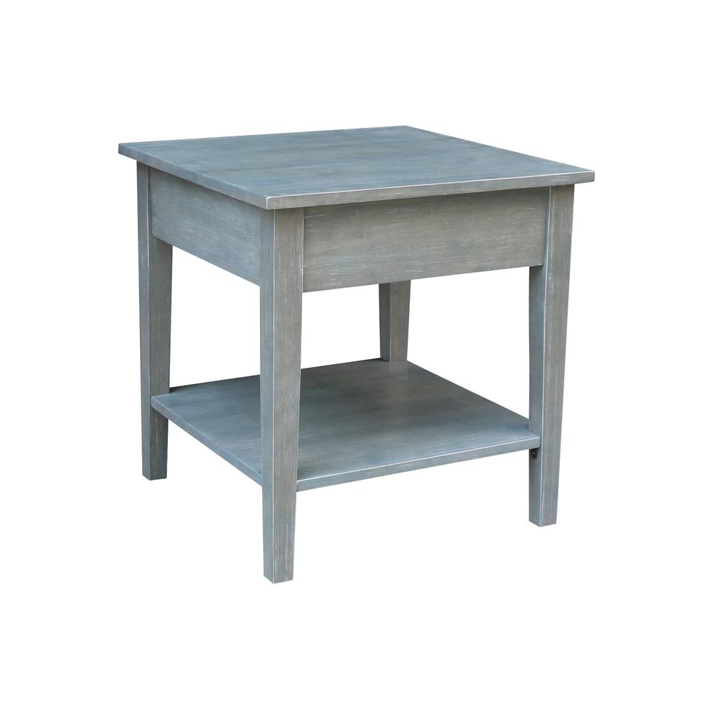 Spencer End Table in Antique washed heather gray. Picture 5