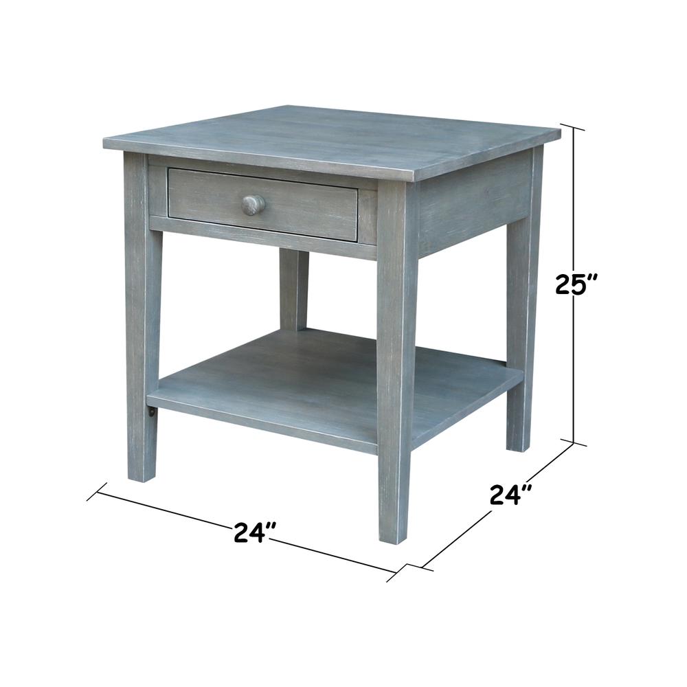 Spencer End Table in Antique washed heather gray. Picture 11
