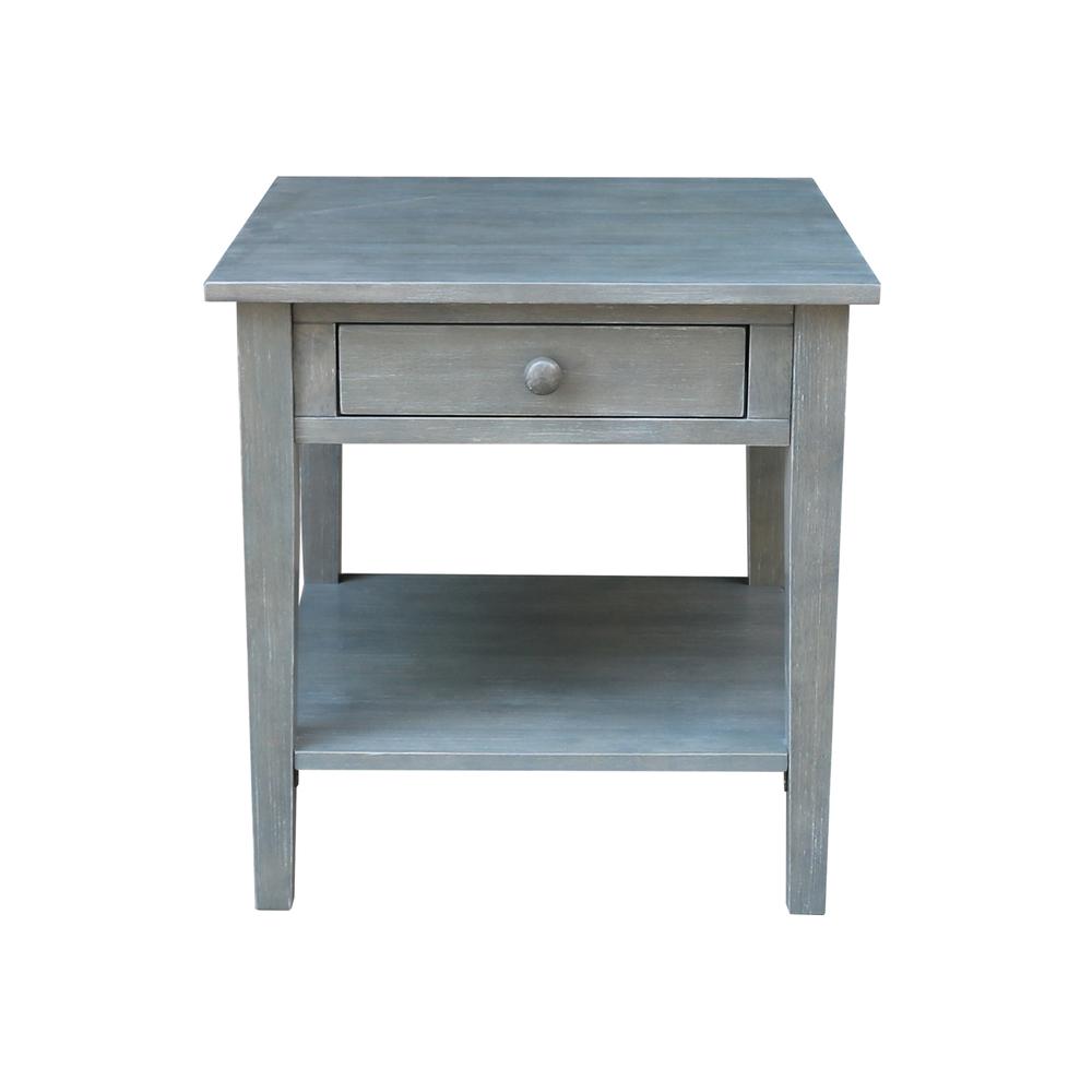 Spencer End Table in Antique washed heather gray. Picture 3